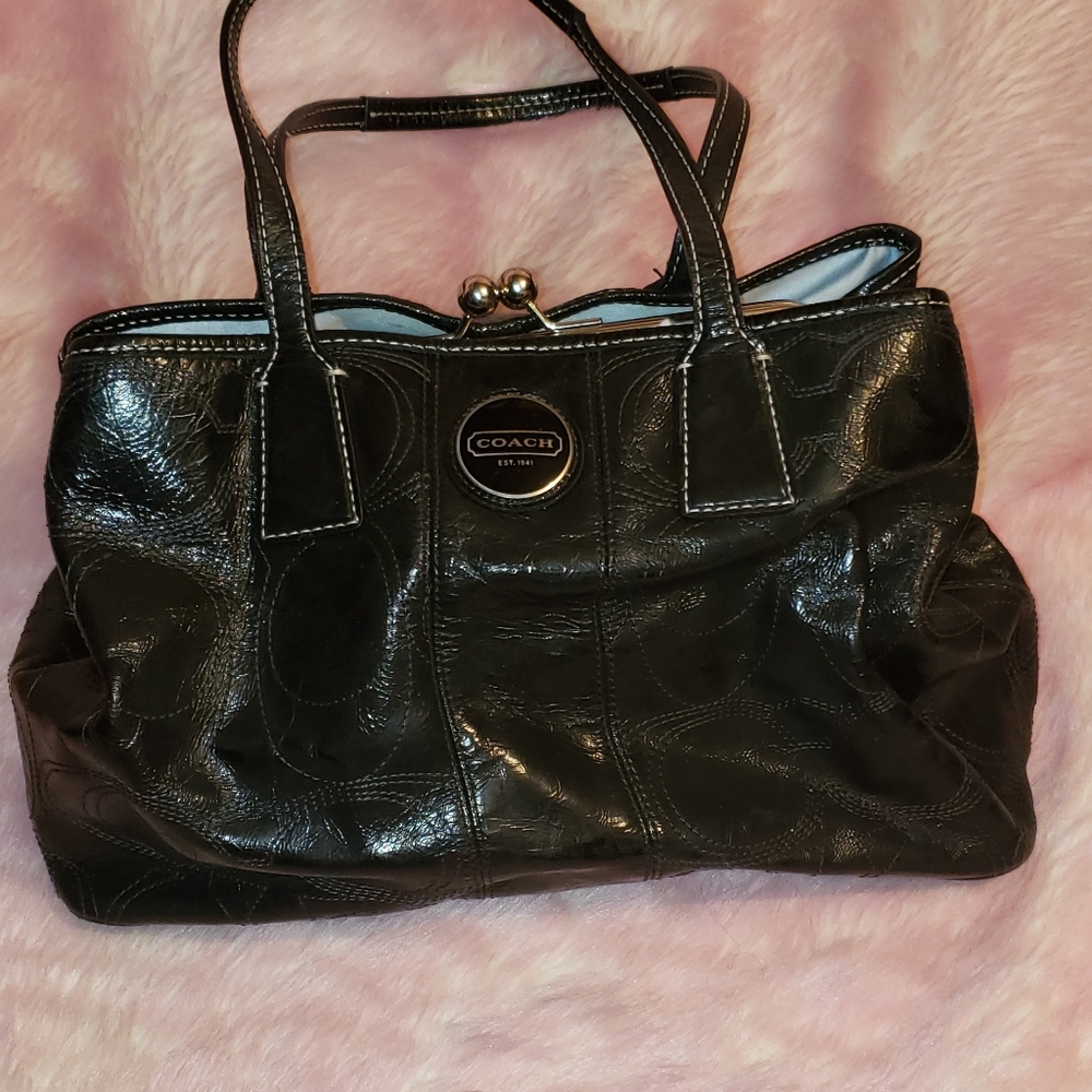 Coach Purse Handbag Black patent leather